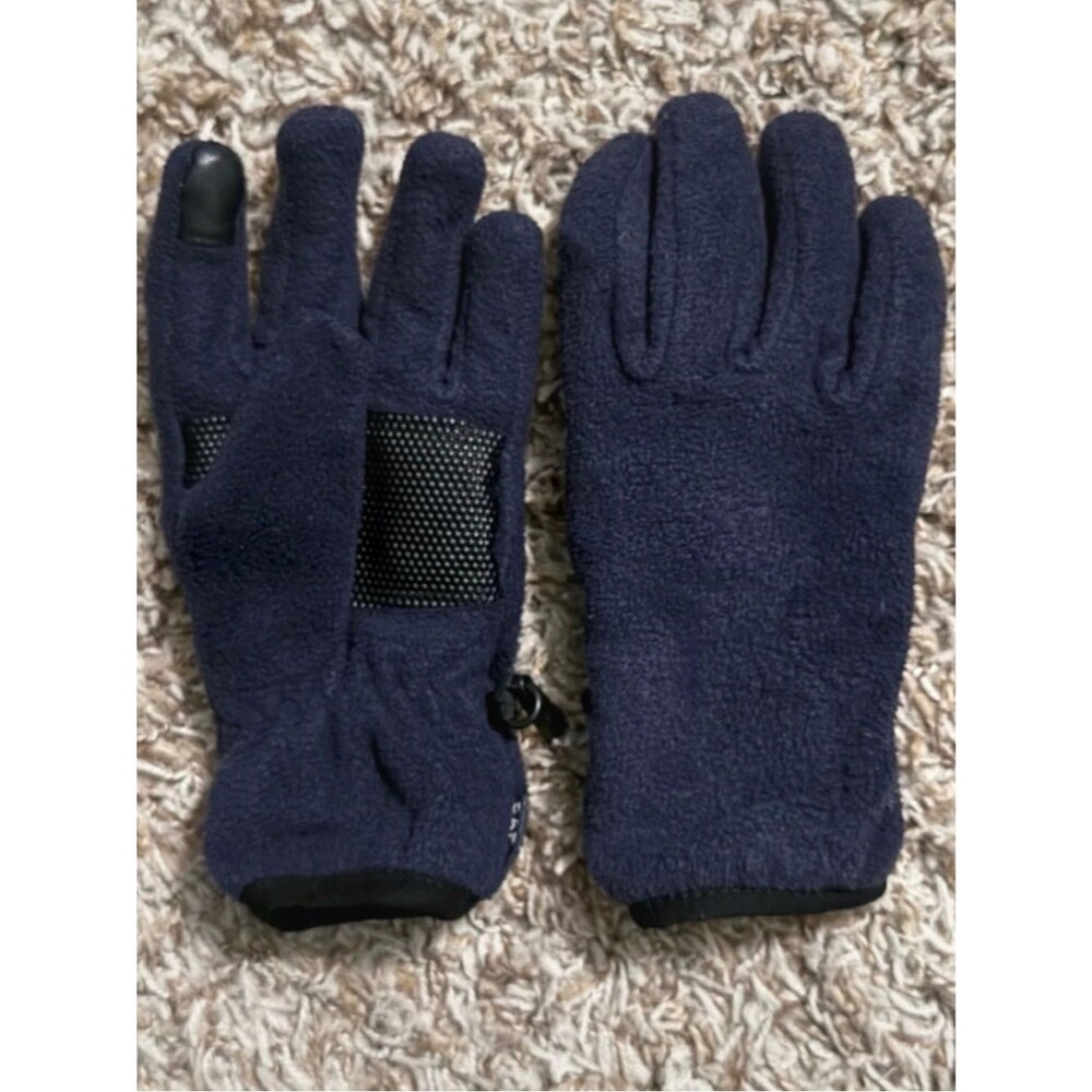 Gap Kids Navy Black Fleece Gloves Winter Snow Warm Kids Youth M/L Unisex